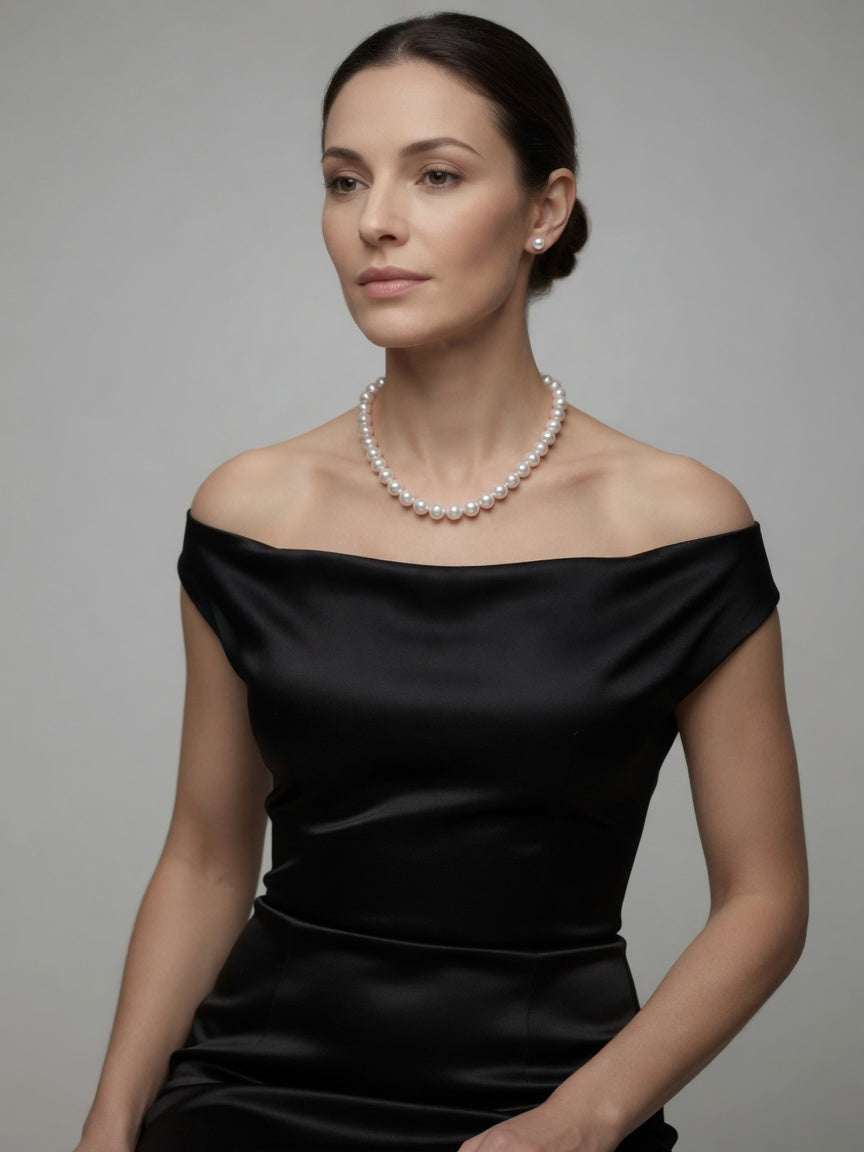 Love Unbound Shell Pearl Necklace with Sapphire Clasp