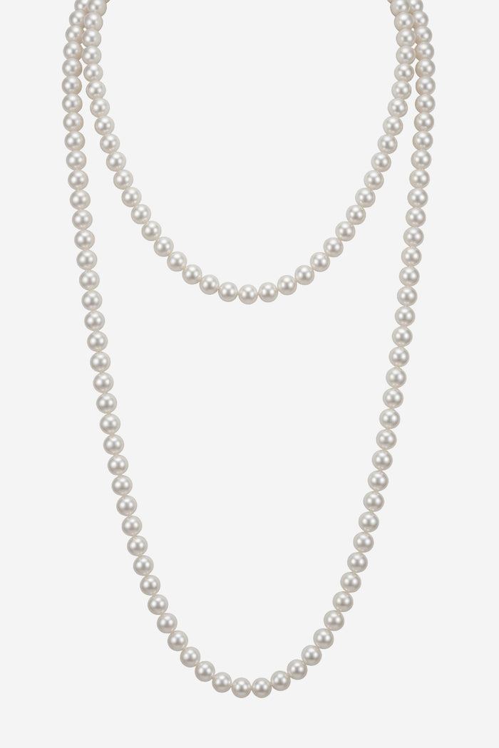 Love Unbound Extra Long Shell Pearl Multi-Way Necklace in Silver