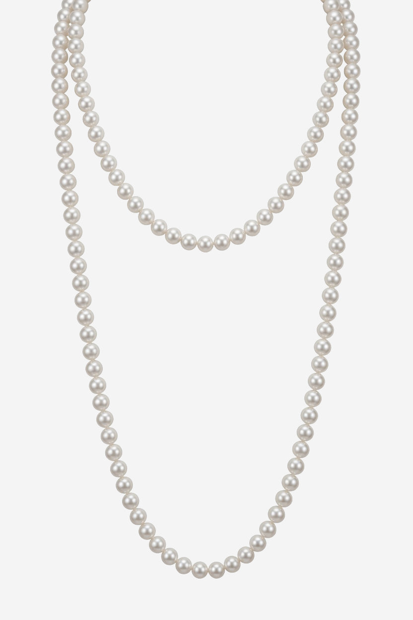 Love Unbound Extra Long Shell Pearl Multi-Way Necklace in Silver