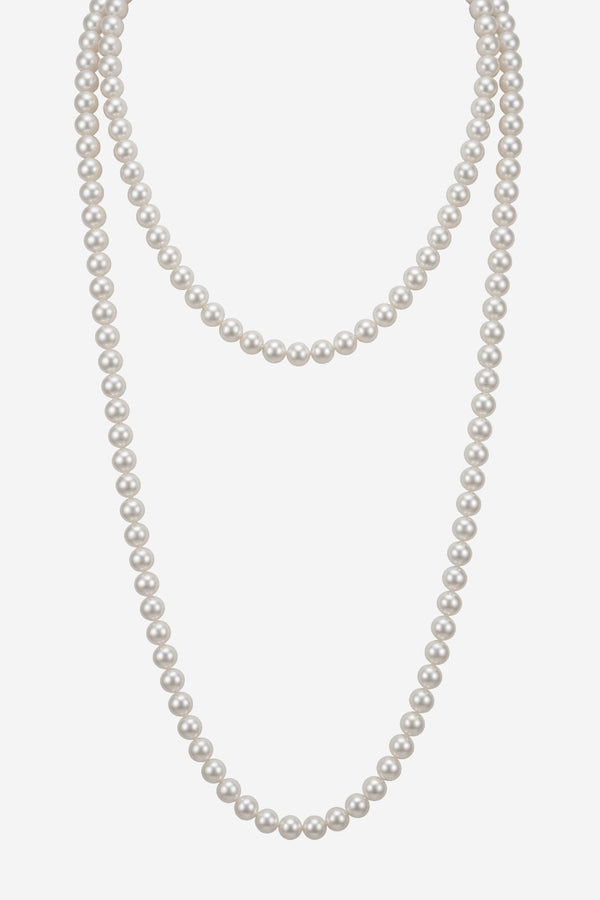 Love Unbound Extra Long Shell Pearl Multi-Way Necklace in Silver