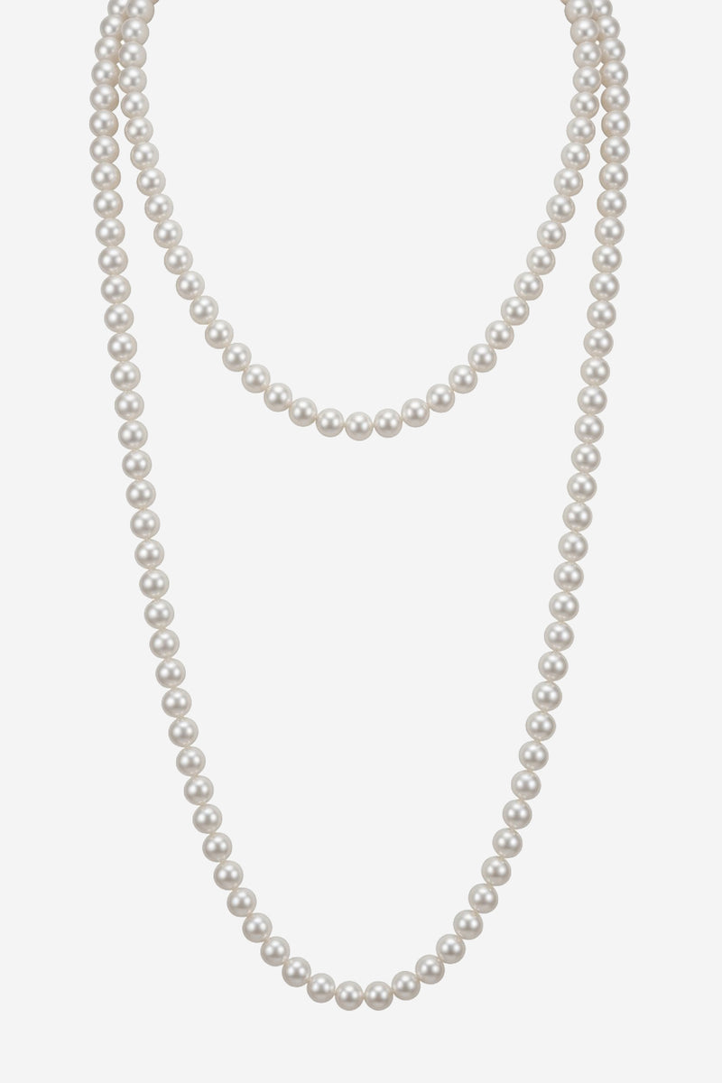 Love Unbound Extra Long Shell Pearl Multi-Way Necklace in Silver
