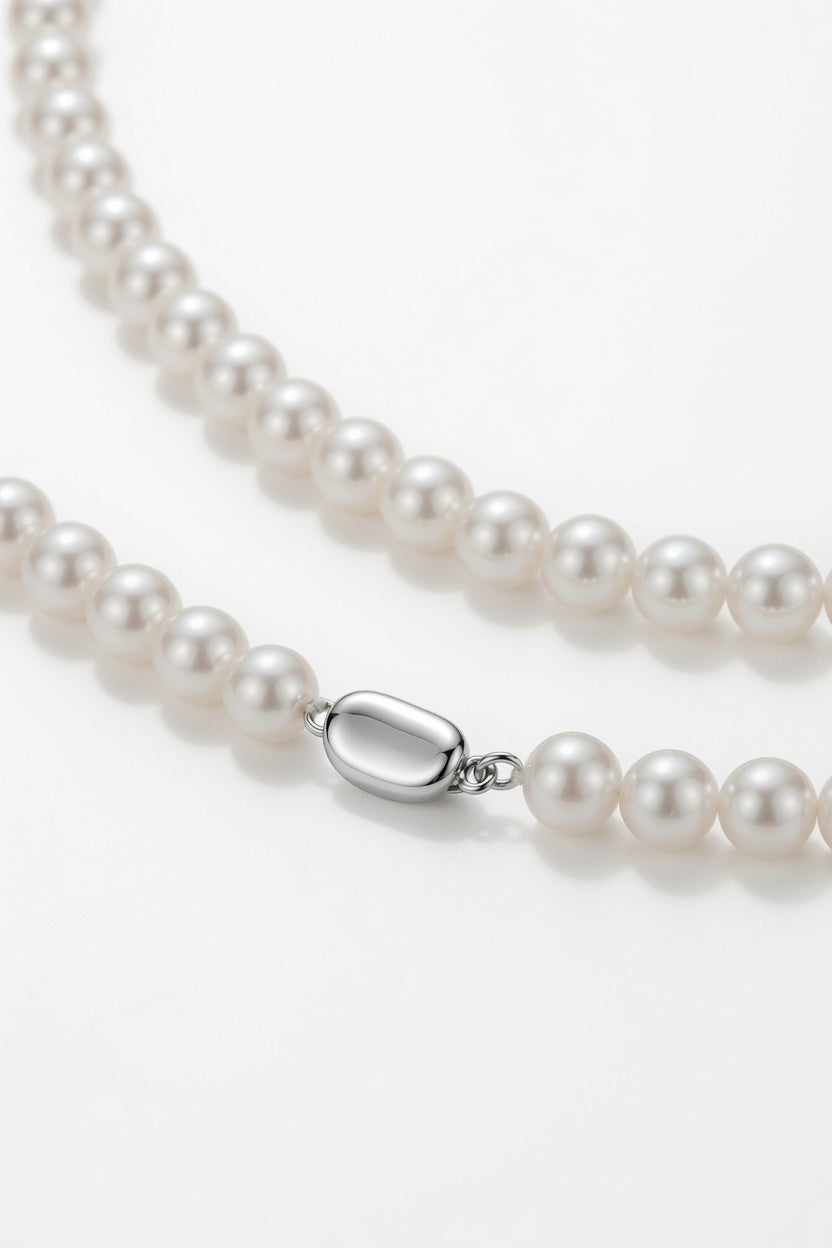 Love Unbound Extra Long Shell Pearl Multi-Way Necklace in Silver