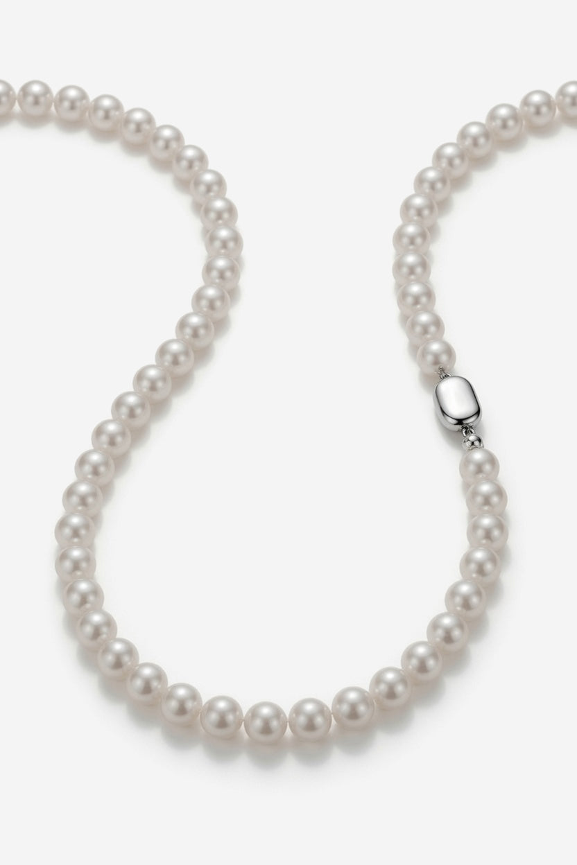 Love Unbound Extra Long Shell Pearl Multi-Way Necklace in Silver