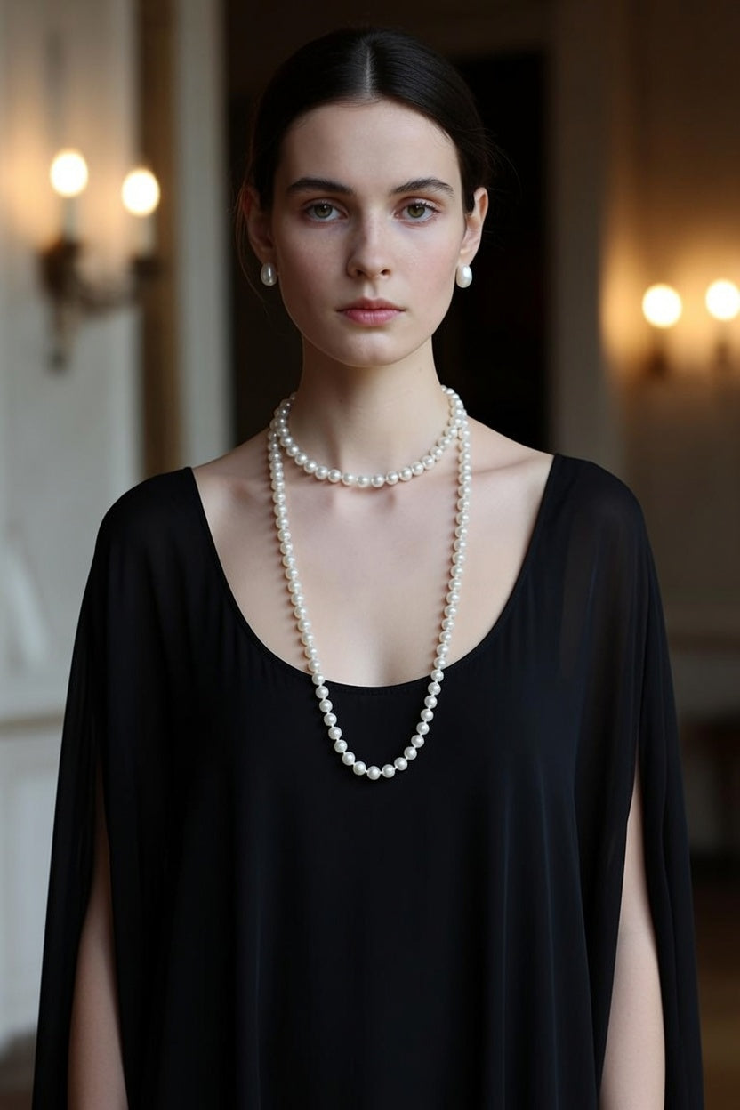 Love Unbound Extra Long Shell Pearl Multi-Way Necklace in Silver
