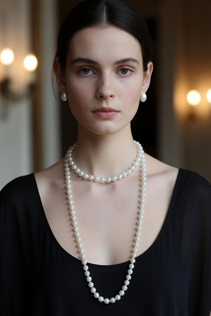 Love Unbound Extra Long Shell Pearl Multi-Way Necklace in Silver