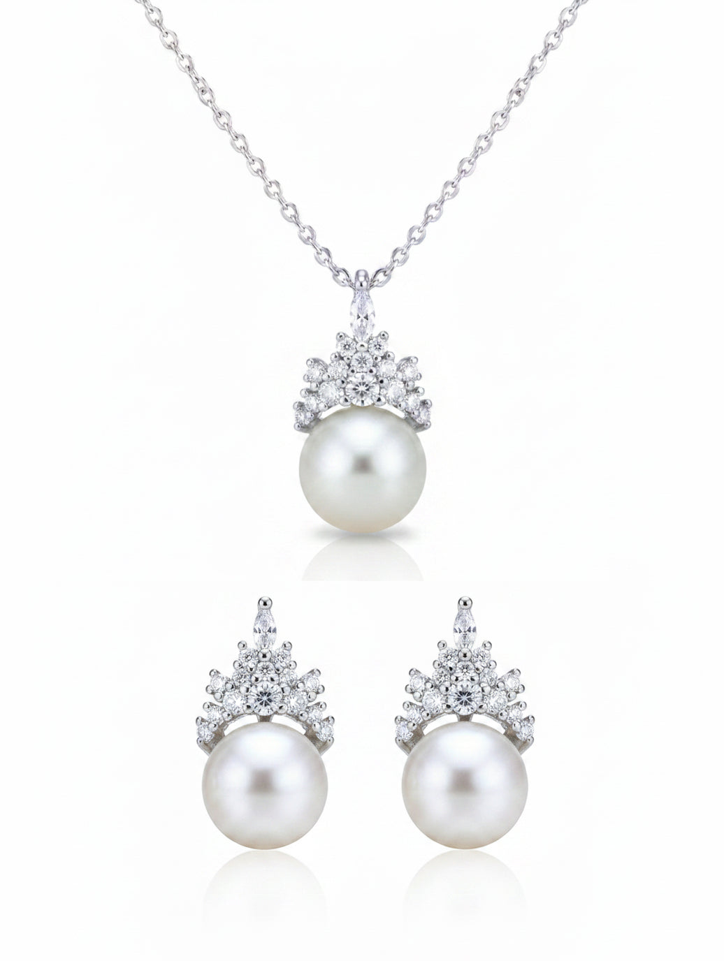 Love Unbound Signature Crown Freshwater Pearl Crown Necklace & Earrings Set