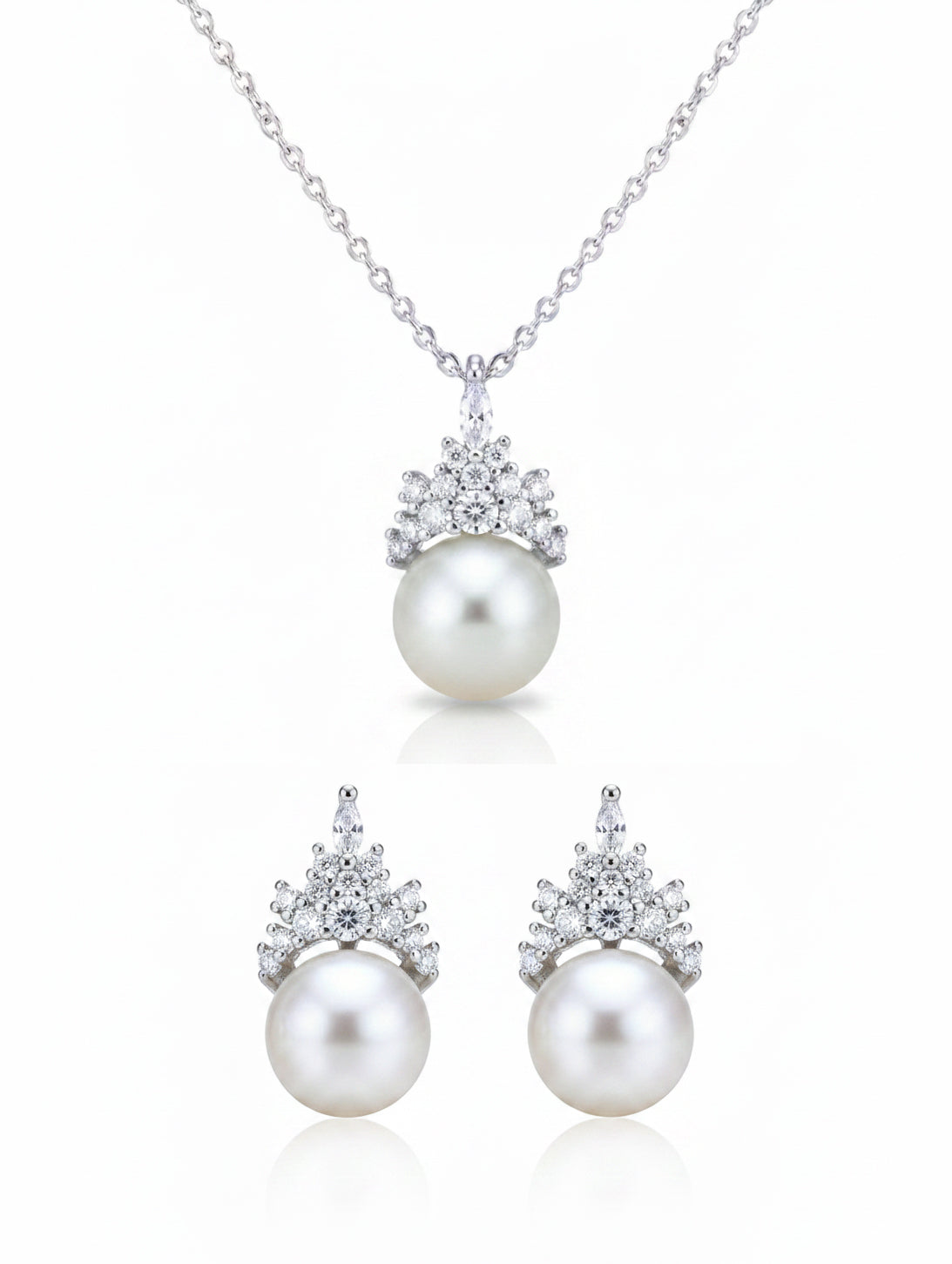 Love Unbound Signature Crown Freshwater Pearl Crown Necklace & Earrings Set